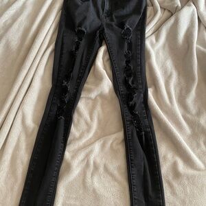 Black Distressed Skinny Jeans